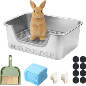 Stainless Steel Sifting Litter Box for Rabbit